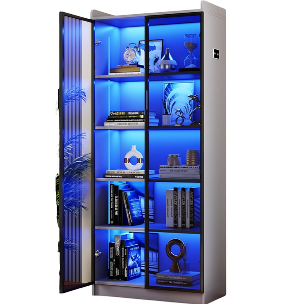 Dystler 65" Tall Display Cabinet With Doors