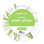 100-Count Amazon Basics 8.5" Disposable Everyday Paper Plates