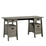 Sauder Trestle Executive Desk With Drawers (Mystic Oak)