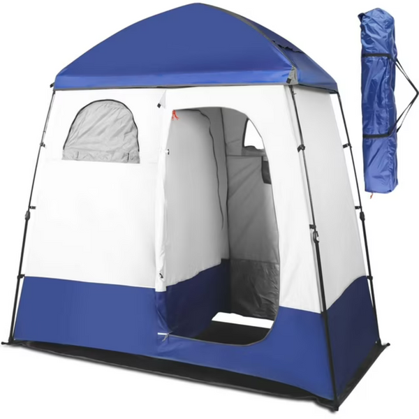 GVDV 2-Person Privacy Camping Shower Tent w/ Carrying Bag (Blue)