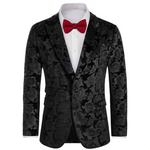 Grace Karin Men's Floral Slim Fit Velvet Tuxedo