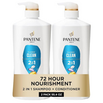 Pantene 2-In-1 Shampoo & Conditioner (27.7 Oz Each, 2-Pack + Rescue Shot 0.5 Oz)