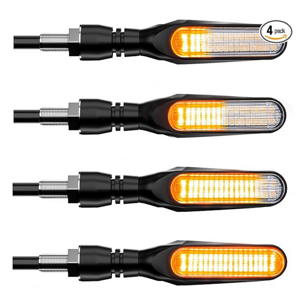 4-Pack Alopee Sequential LED Motorcycle Turn Signals Lights