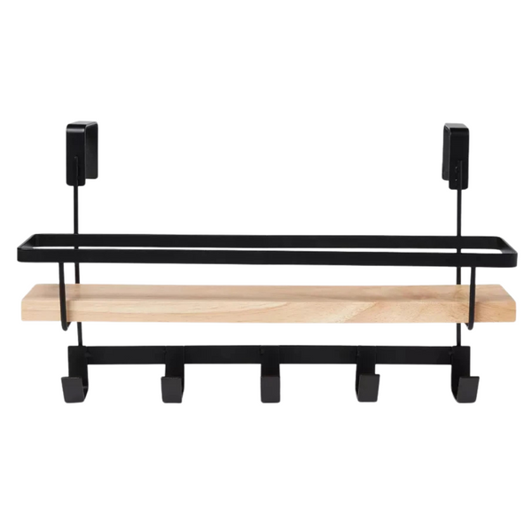 Brightroom Overdoor Bathroom Towel Storage Rack Shelf With Hooks