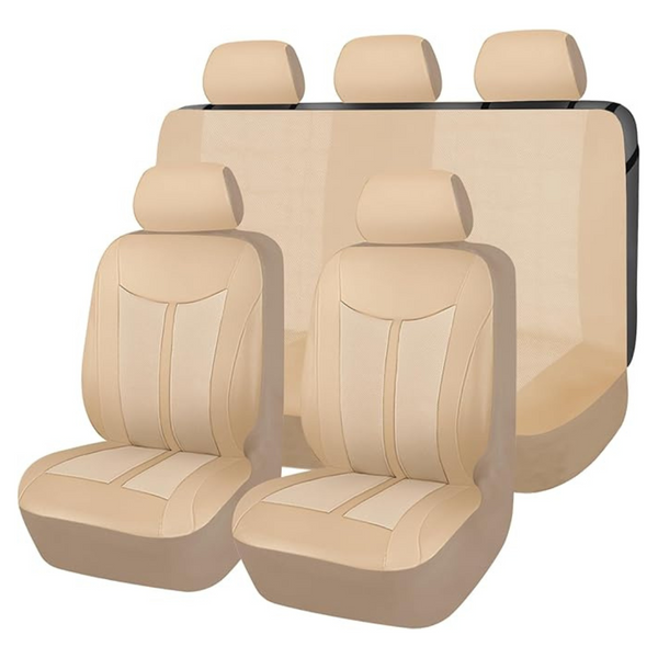 Breathable Flying Banner Car Seat Covers Full Set (Beige)