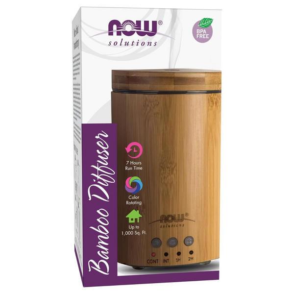 NOW Foods Ultrasonic Real Bamboo Aromatherapy Oil Diffuser