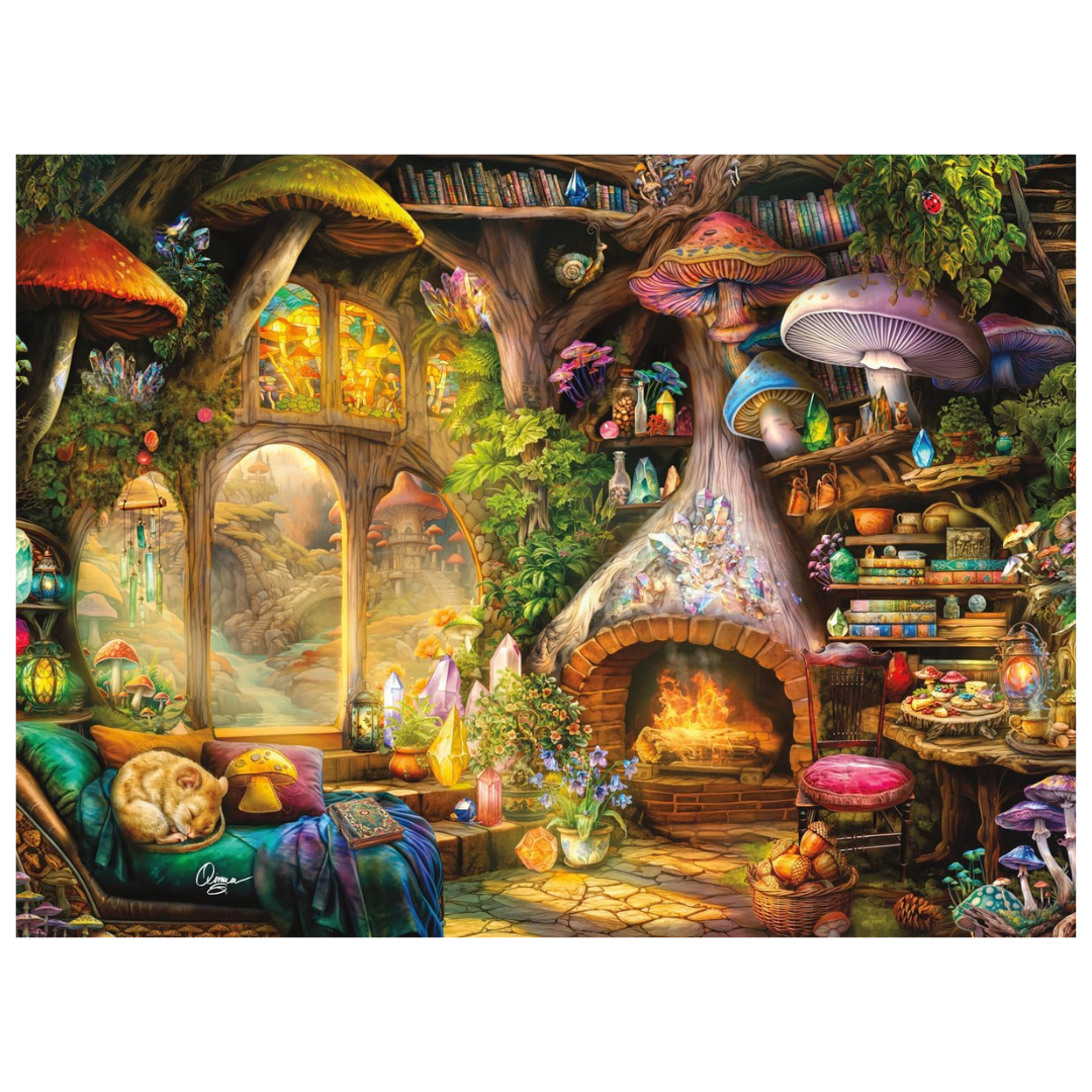 Buffalo Games 1000 Piece Merry Mushroom Cottage Jigsaw Puzzle