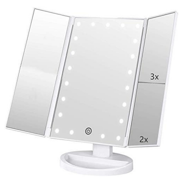Tri-fold Lighted Vanity Makeup Mirror