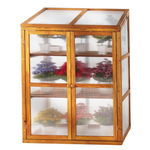 2-Tier IDZO Fir Wood Cold Frame Outdoor Greenhouse Cabinet