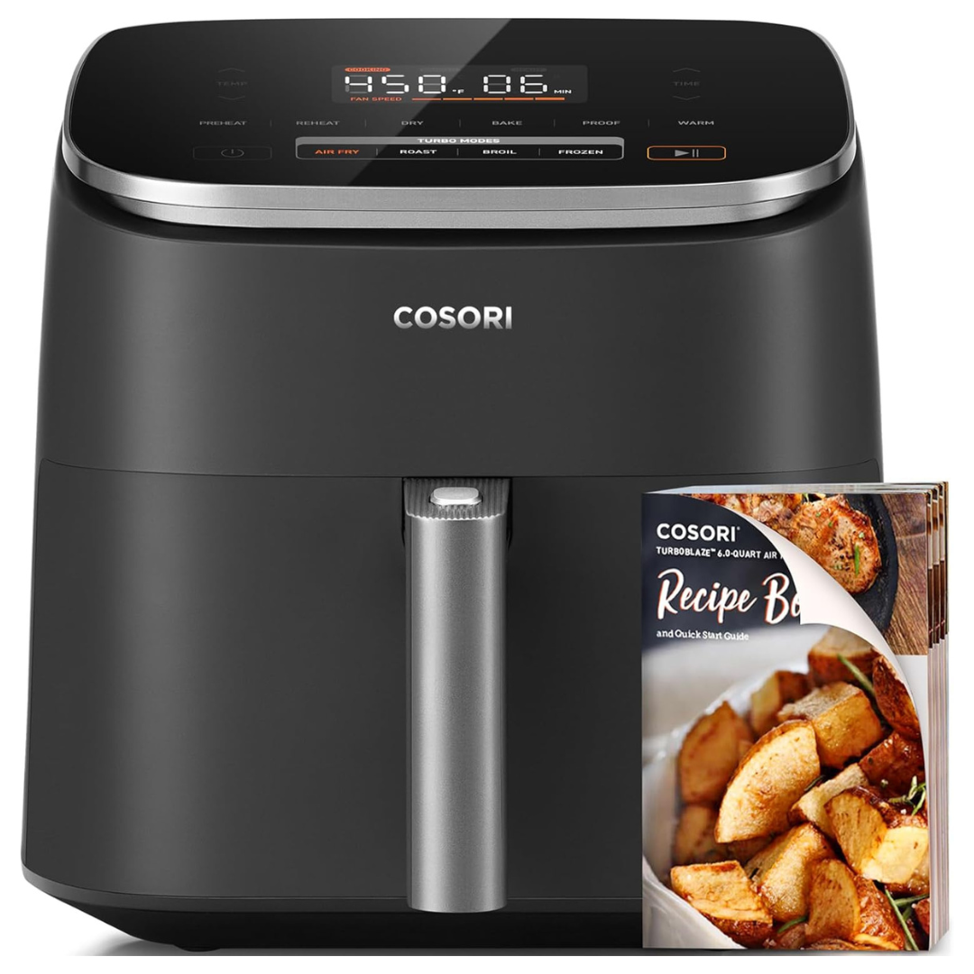 Cosori 9-in-1 6.0-Qt Non-Stick Compact Fast Turbo Modes Air Fryer