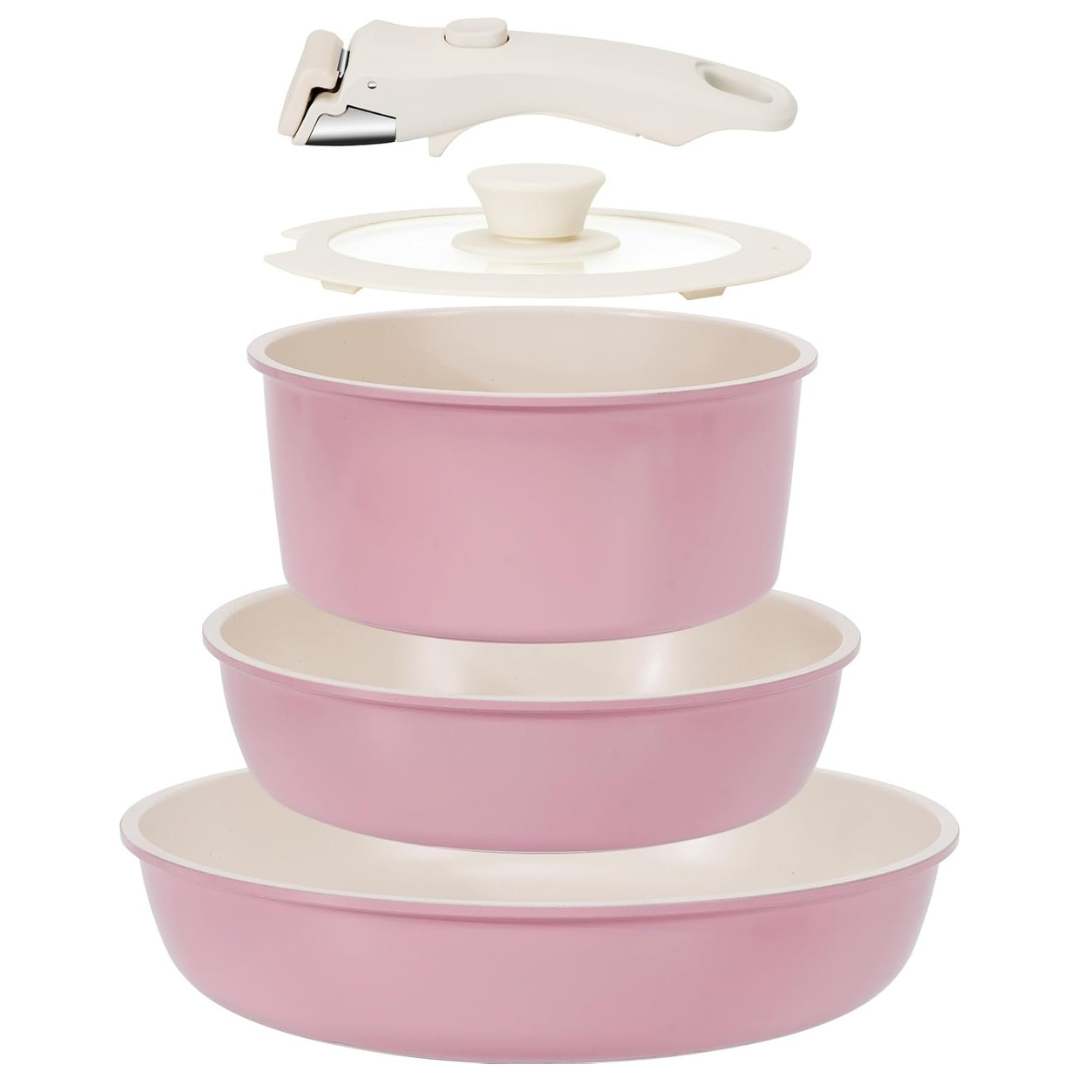 5-Piece Kikcoin Non Stick Ceramic Cookware Set