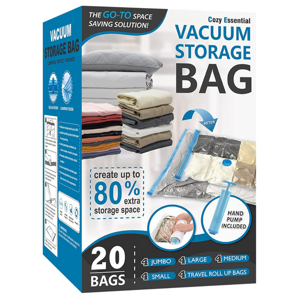 20-Pack Vacuum Space Saver Storage Bags With Hand Pump