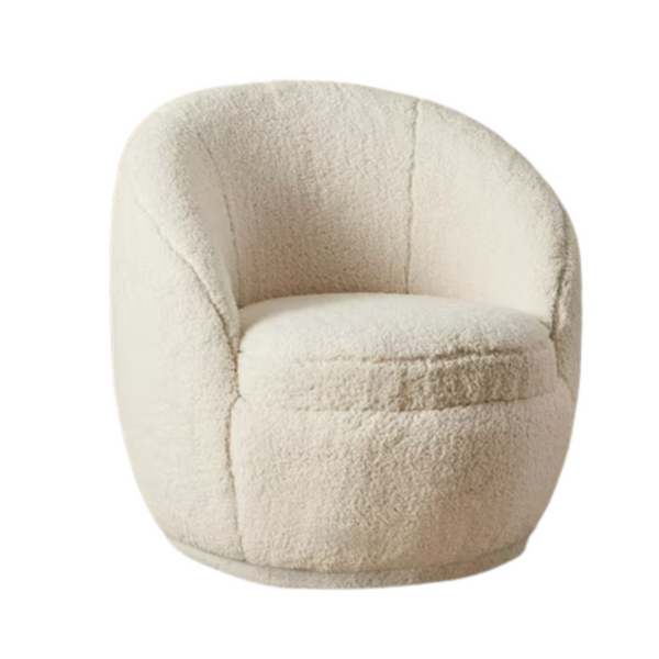 Better Homes & Gardens Mira Kids Swivel Chair (Cream Faux Shearling)