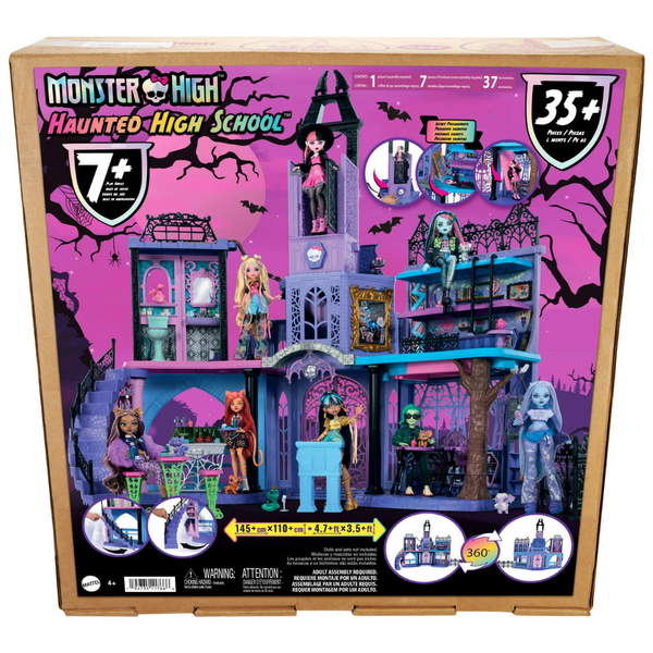 Monster High Haunted High School Doll House With 35+ Pieces Of Furniture And Accessories
