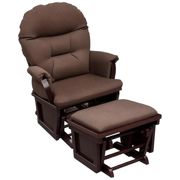 HOMCOM Nursery Glider Rocking Chair With Ottoman