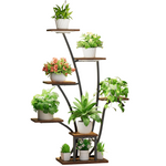 7 Tiered Plant Stand Indoor with Grow Lights (Black)