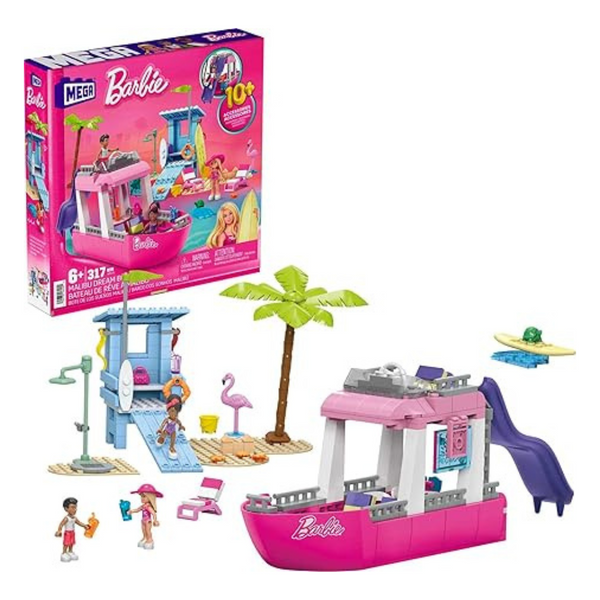 Barbie Boat Building Toys Playset with 317 Pieces (Dream Boat)