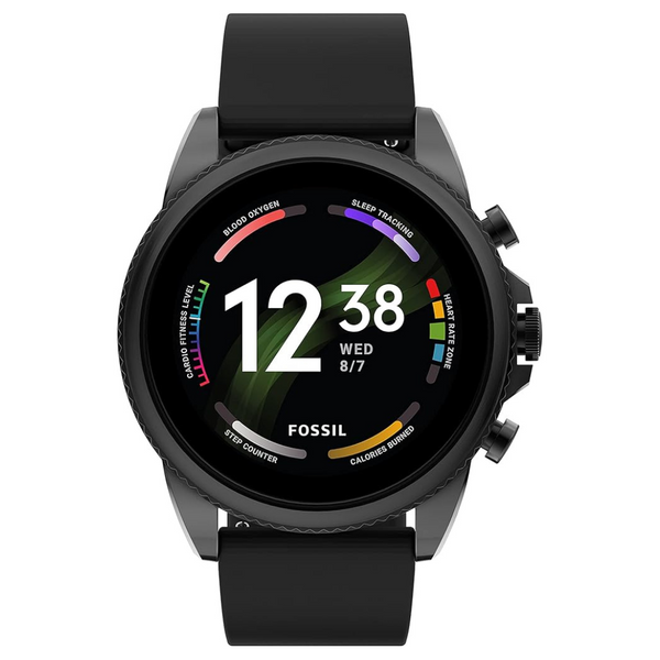 Fossil Men’s Gen 6 44mm Stainless Steel And Silicone Touchscreen Smart Watch