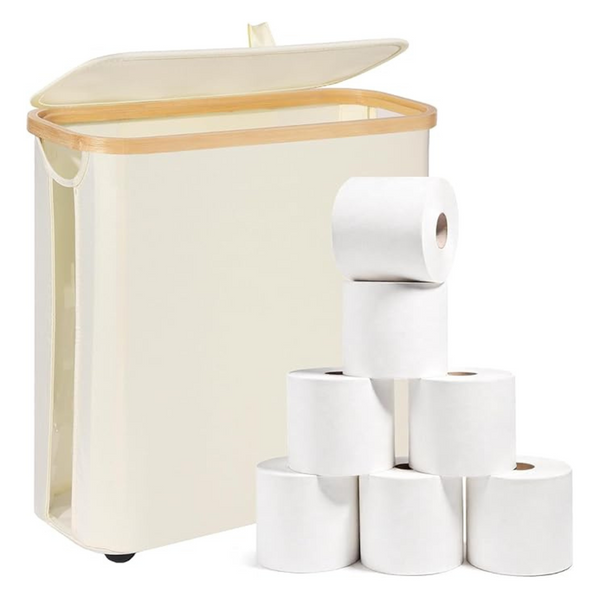30L Bamboo Toilet Paper Storage Basket (2 Colors)