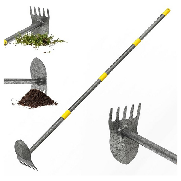 DwelSpire 2-In-1 Heavy Duty Garden Hoe With 17-60 Inch Long Handle