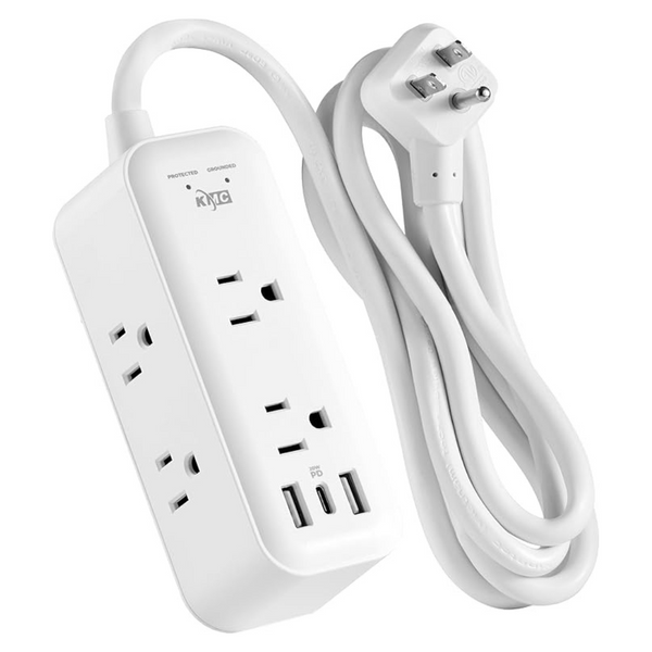 KMC 6-Outlet 20W PD Fast Charging 1200J Surge Protector