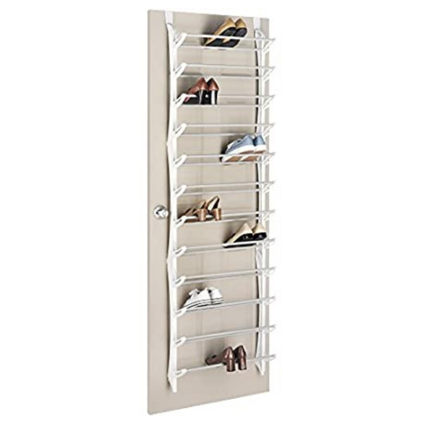 Whitmor 12-Tier Over The Door Shoe Rack With Fold-Up Non-Slip Bars