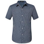 Men's Short Sleeve Plaid Button Up Striped Shirts