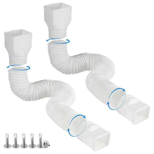 2-Pack Flexible Rain Gutter Downspout Extension