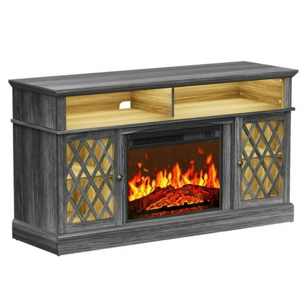 CHITOOMA Farmhouse Electric 5000BTU Fireplace TV Stand For 75" TV