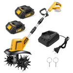 Devonic Cordless Electric Garden Tiller With 2 x 2.0Ah Batteries