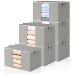 6-Pack Pomgratree 60L Clothes Storage Bags With Lids And Zipper