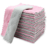24-Pieces Microfiber Cleaning Reusable Washcloth (6'' x 10'')