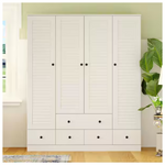 4-Door Wood 6-Drawer Armoire