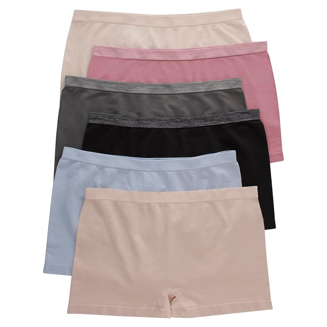 6-Pack Hanes Women's Comfort Flex Fit Seamless Boyshort Underwear (Assorted)
