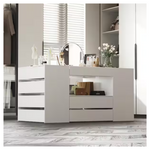 14-Drawer 63" Bedroom Dresser Glass Top