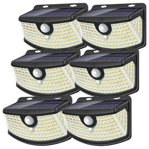 6-Pack 120-LED Solar Motion Sensor Lights With Light Reflector