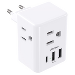 European Travel Plug Adapter With USB Charging Ports