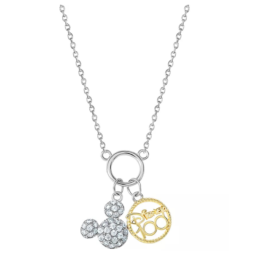 Disney 18" Cubic Zirconia Mickey Mouse & Disney 100 Pendant Necklace