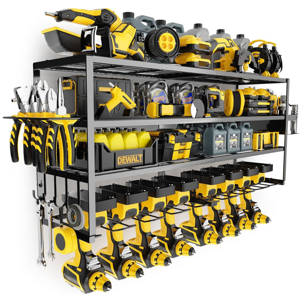 4 Layers Large Power Tool Organizer Wall Mount (7.87"D x32.65"Wx17.72"H)