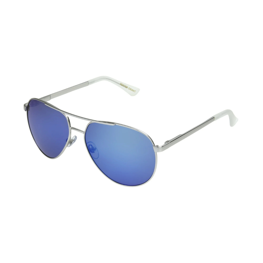 Foster Grant Mens Aviator Silver Adult Sunglasses