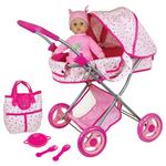 Lissi Deluxe Doll Pram With 13" Baby Doll Toys