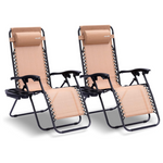 Set Of 2 SereneLife Adjustable Steel Zero Gravity Chairs