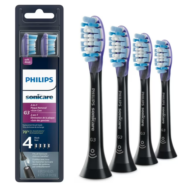 4-Count Philips Sonicare Genuine G3 Replacement Toothbrush Heads (Black)
