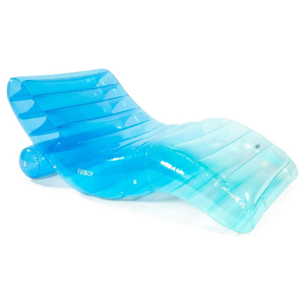 Funboy Giant Inflatable Luxury Tri-Color Blue Chaise Lounger Chair Pool Float