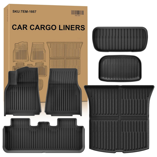 Set Of 6 2025 New Tesla Model Y Juniper Floor Mats 5-Seater