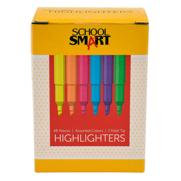 48-Pack School Smart Pen Style Highlighters, Chisel Tip