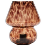 8" Brown Tortoise Glass Mushroom Lamp