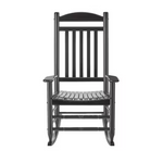 Hampton Bay Black Wood Outdoor Rocking Chair