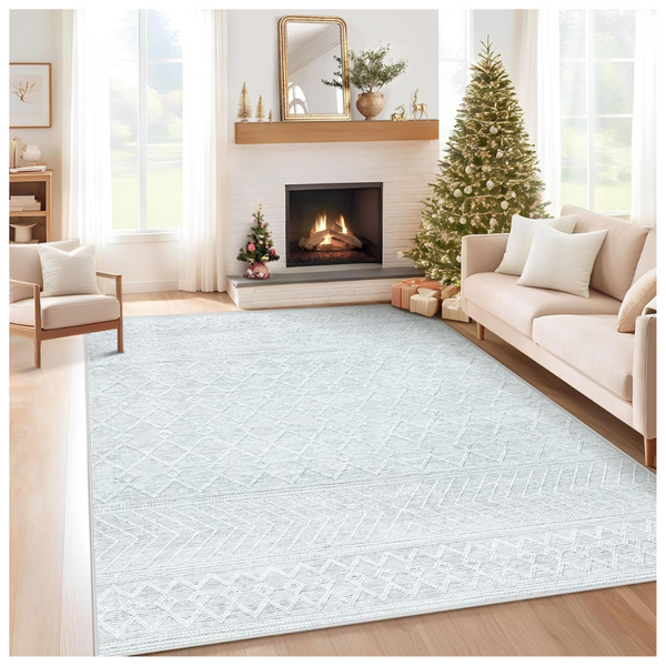 5' x 7' Washable Boho Geometric Moroccan Rug