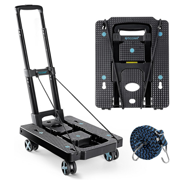Portable Folding Hand Truck Dolly Moving Cart With Adjustable Handle